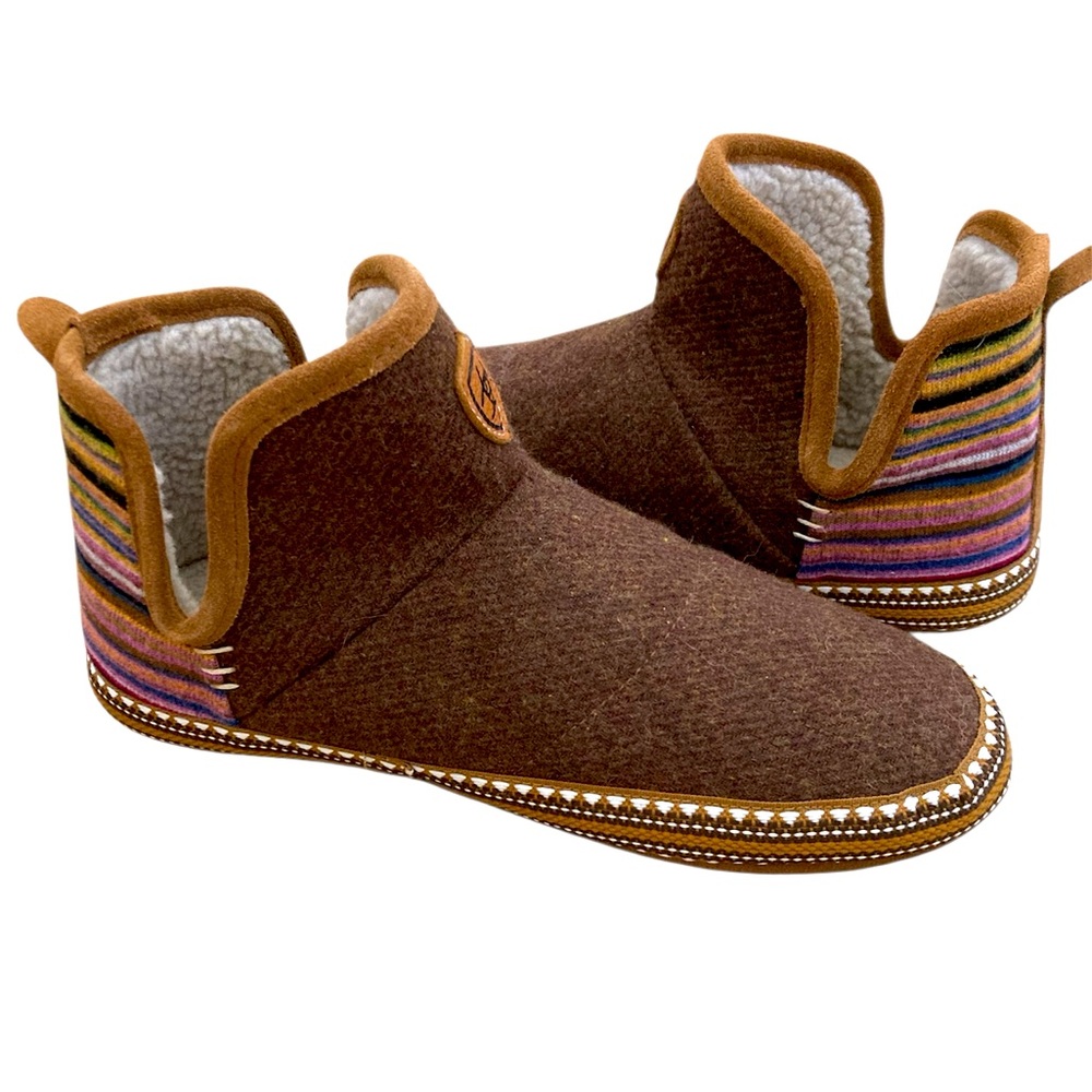 Ariat Women's Brown Aztec Bootie Slipper Medium 7.5 - 8